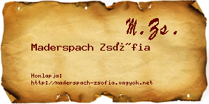 Maderspach Zsófia névjegykártya