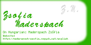 zsofia maderspach business card
